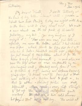 Letter from George to Ruth Mallory, 1 January 1916