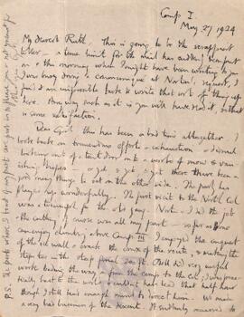 Letter from George to Ruth Mallory, 27 May 1924