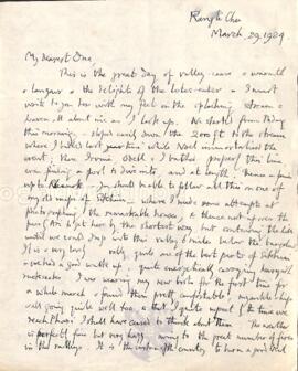 Letter from George to Ruth Mallory, 29 March 1924