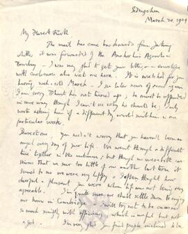 Letter from George to Ruth Mallory, 30 March 1924