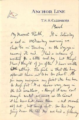 Letter from George to Ruth Mallory, 17-18 March 1924