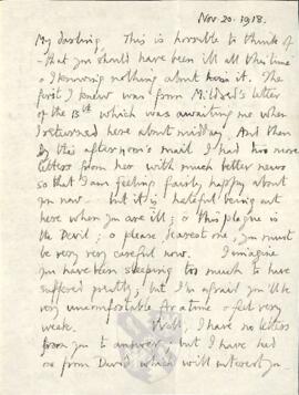 Letter from George to Ruth Mallory, 20 November 1918