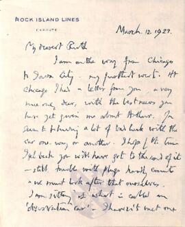 Letter from George to Ruth Mallory, 12 March 1923