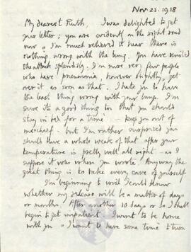 Letter from George to Ruth Mallory, 22 November 1918