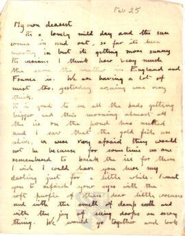 Letter from Ruth to George Mallory, 25 February 1917