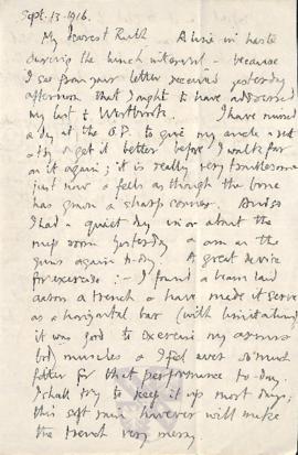 Letter from George to Ruth Mallory, 13 September 1916