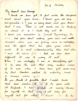 Letter from Ruth to George Mallory, 4 December 1916