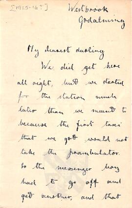 Letter from Ruth to George Mallory, c. August 1915