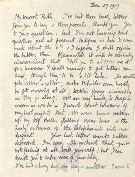 Letter from George to Ruth Mallory, 27 January 1917