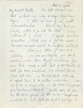 Letter from George to Ruth Mallory, 7 January 1919