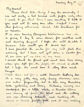 Letter from Ruth to George Mallory, 15 August 1915