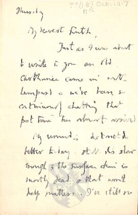 Letter from George to Ruth Mallory, c. 11 October 1917