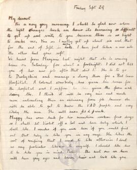 Letter from Ruth to George Mallory, 29 September 1916
