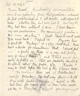 Letter from George to Ruth Mallory, 14 November 1916