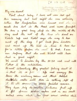 Letter from Ruth to George Mallory, c. 13 October 1916