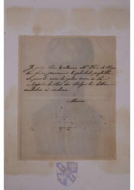 Letter from Maria II, Queen of Portugal, to Jean-Sylvain Van de Weyer