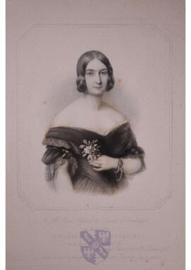 Portrait print of Princess Augusta, grand duchess of Mecklenburg-Strelitz