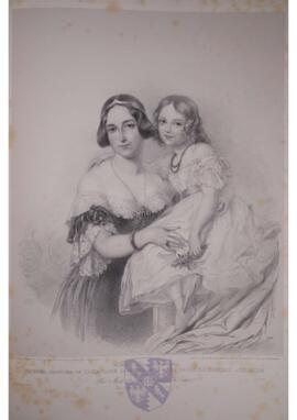 Portrait print of Feodora of Leiningen, Princess of Hohenlohe-Langenburg and Adelheid