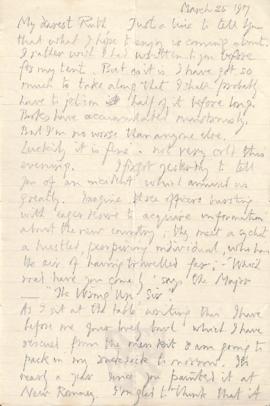 Letter from George to Ruth Mallory, 25 March 1917