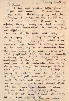 Letter from Ruth to George Mallory, 22 June 1916