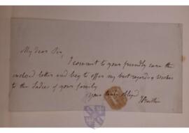 Letter from James Baillie to an unidentified recipient