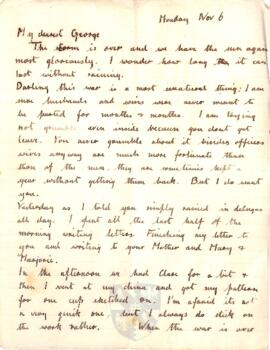 Letter from Ruth to George Mallory, 6 November 1916