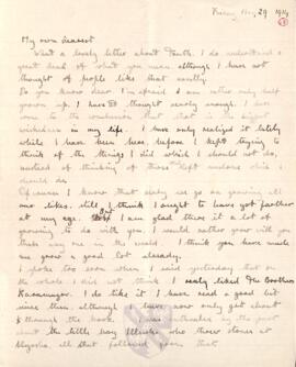 Letter from Ruth Turner to George Mallory, 29 May 1914