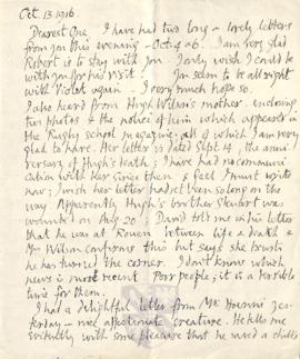 Letter from George to Ruth Mallory, 13 October 1916