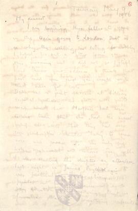 Letter from Ruth to George Mallory, 9 May 1916