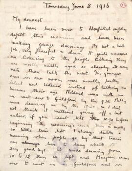 Letter from Ruth to George Mallory, 8 June 1916