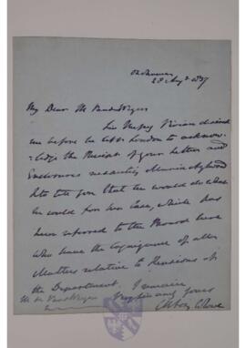 Letter from Charles Richard Fox to Jean-Sylvain Van de Weyer
