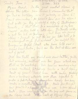 Letter from George to Ruth Mallory, 11 June 1916