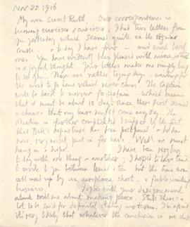Letter from George to Ruth Mallory, 22-23 November 1916