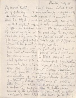 Letter from George to Ruth Mallory, 25 July 1916