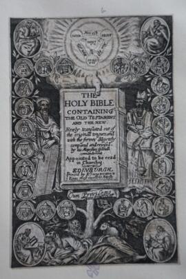 Title page to The Holy Bible containing the Old Testament and the New
