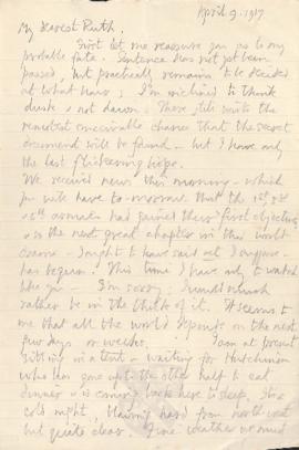 Letter from George to Ruth Mallory, 9 April 1917