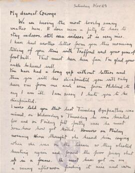 Letter from Ruth to George Mallory, 23 November 1918