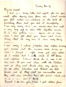 Letter from Ruth to George Mallory, 14 November 1916