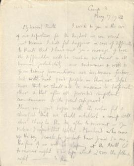 Letter from George to Ruth Mallory, 17 May 1922