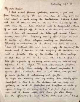 Letter from Ruth to George Mallory, 13 September 1916