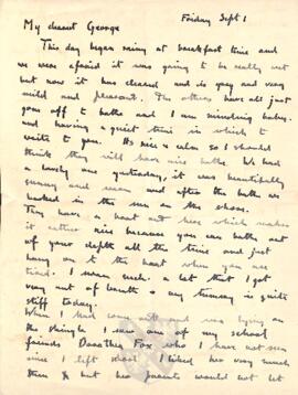 Letter from Ruth to George Mallory, 1 September 1916
