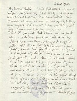Letter from George to Ruth Mallory, 5 December 1918