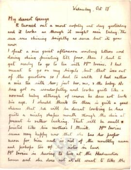 Letter from Ruth to George Mallory, 18 October 1916