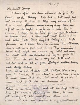 Letter from Ruth to George Mallory, 7 November 1918