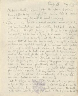 Letter from George to Ruth Mallory, 15 May 1922