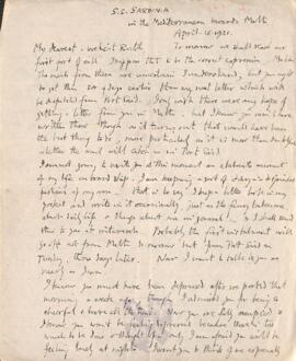 Letter from George to Ruth Mallory, 15 April 1921