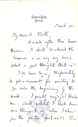 Letter from George to Ruth Mallory, 23 March 1923