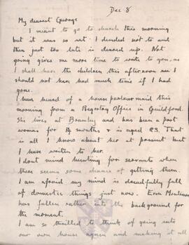 Letter from Ruth to George Mallory, 8 December 1918