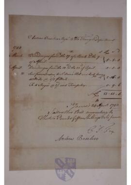 Receipt signed by Charles James Fox