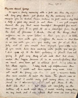 Letter from Ruth to George Mallory, 15 September 1916